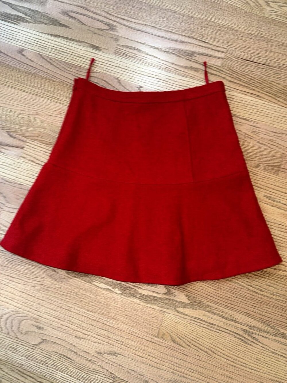 Anthropologie Meadow Rue Red Flounce Mini Skirt Size 10